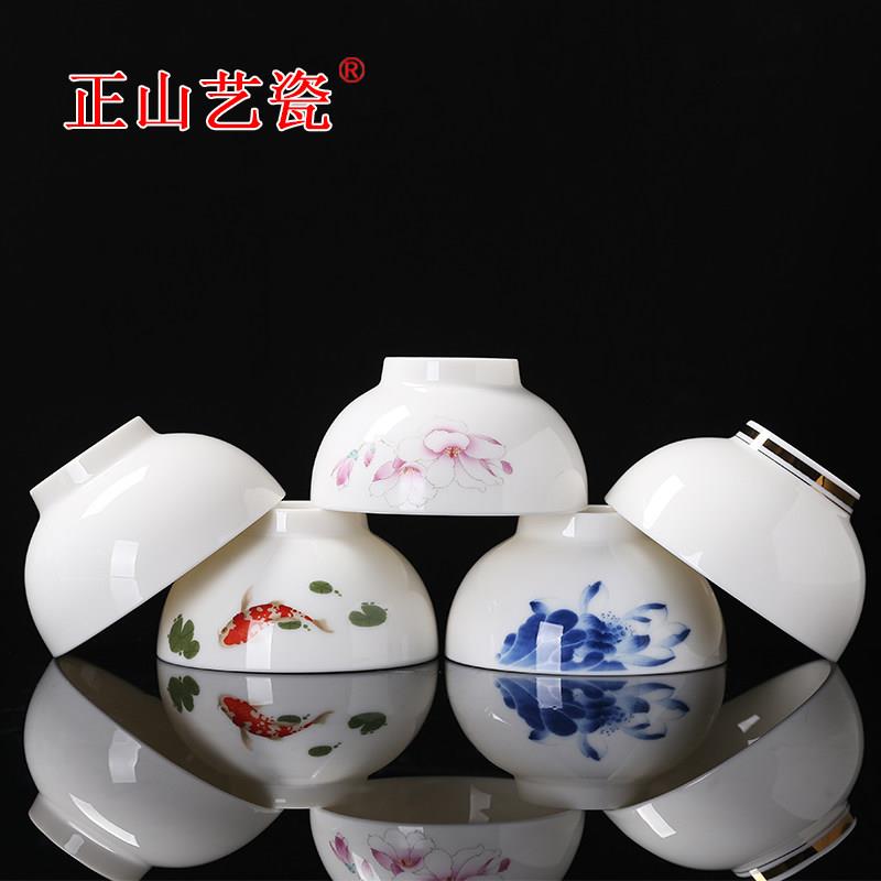 德化白瓷亲子碗家用一家四口家庭区分碗5寸陶瓷吃饭碗高档餐具