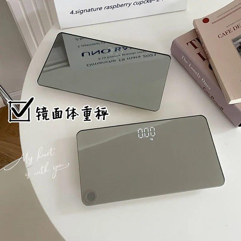 镜面体重秤小型迷你家用电子秤便携体脂秤称重精准宿舍人体减肥秤