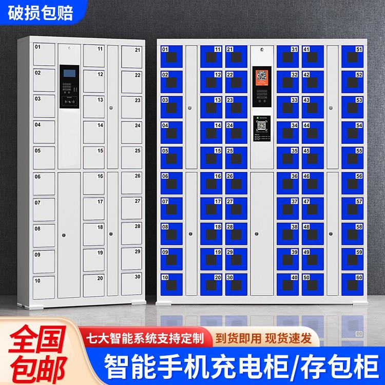 人脸辨识手机寄存柜 超市电子存包柜可定制金属存包柜 智能手机充
