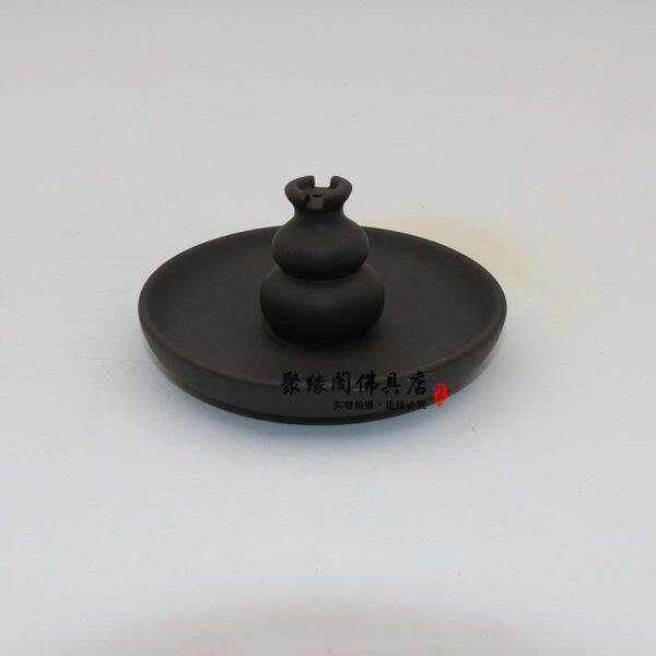 简易紫砂葫芦多功能点香座 线香插 盘香架香托 精致小巧塔香香炉