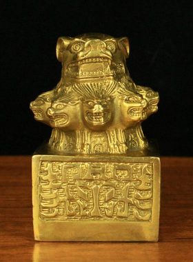 纯铜艺术品九头狮子印玺官印印绶家居装饰工艺品桌面办公室摆放