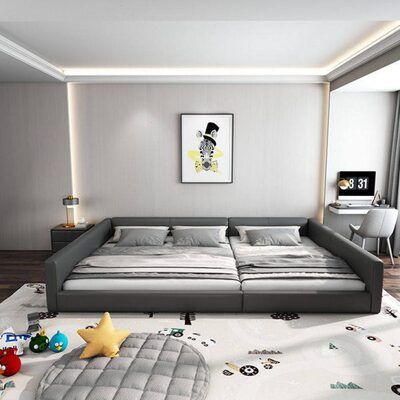 大床3米超大床垫榻榻二胎亲子现代简约主卧双人人拼接2.5米皮