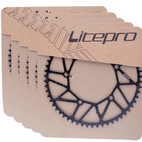 Litepro正负齿盘片46/50 52T 54T 56齿 58折叠车单盘改装曲柄牙盘