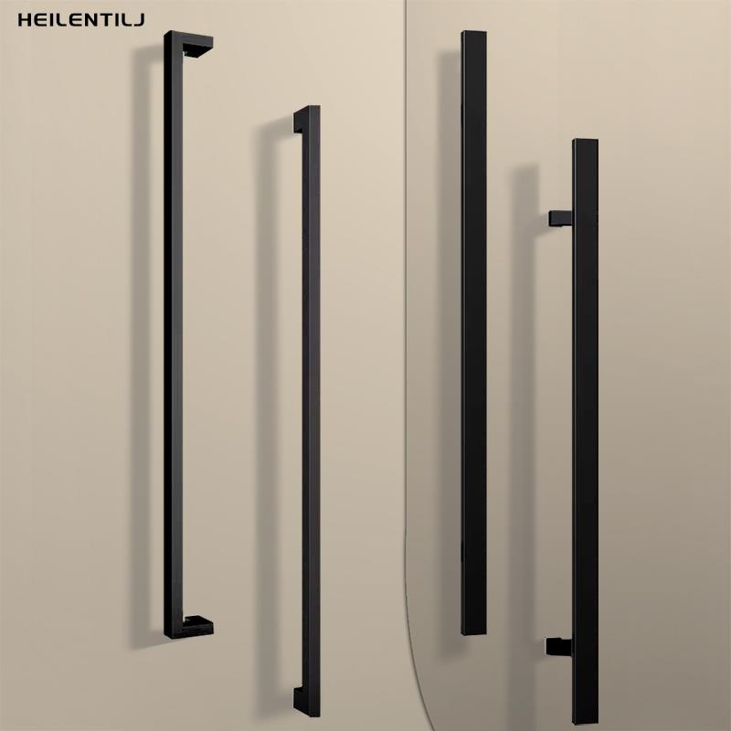 极简玻璃门拉手加厚不锈钢大门拉手推拉门把手有框门把手黑色定制