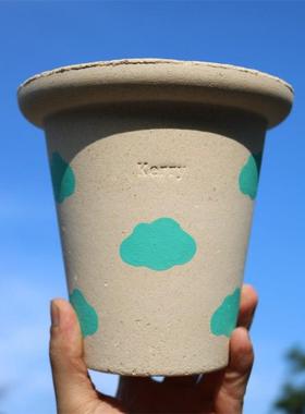 Kerry 彩色云朵 景德镇粗陶手工花盆 透气 绿植花盆 ins简约风