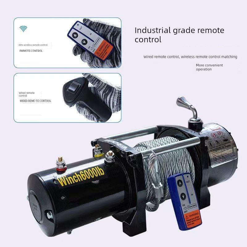 12v24v电动绞盘汽车牵引电动葫芦随车车载提升机吊机