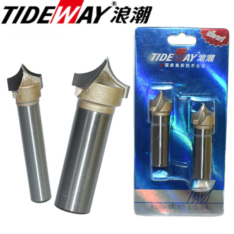 专业级尖嘴雕刻刀木工修边机工艺缝修边倒角锣刀铣刀TIDEWAY浪潮