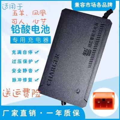 可人新国标两孔电动车电瓶车铅酸蓄电池智能充电器48V60V72伏适用
