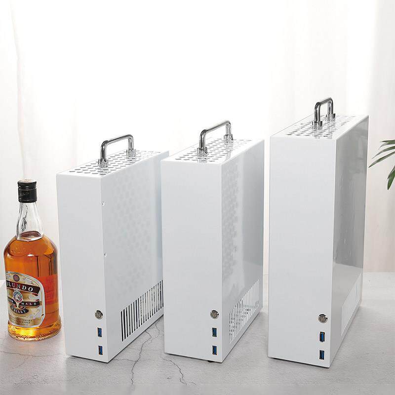 白色侧透ITX机箱 体积小巧P02迷你机箱 支援MATX主板的紧凑型机箱