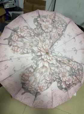 品牌 16骨加固抗风遮阳伞女防晒抗UV遮阳伞晴雨两用折叠伞