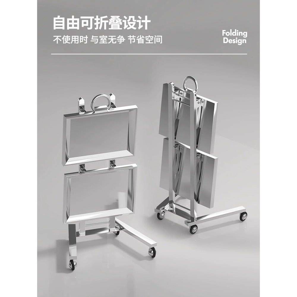 不锈钢理髲小推车美容美发店杠车网红发廊工具剪发折叠专用烫染车