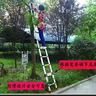 加厚竹节单面伸缩梯铝合金直梯人字家用工程阁楼户外便携折叠升降