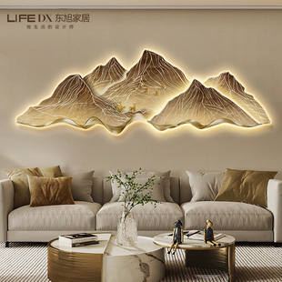 背有靠山3d立体装饰画客厅沙发背景墙挂画大气P办公室led带灯壁画