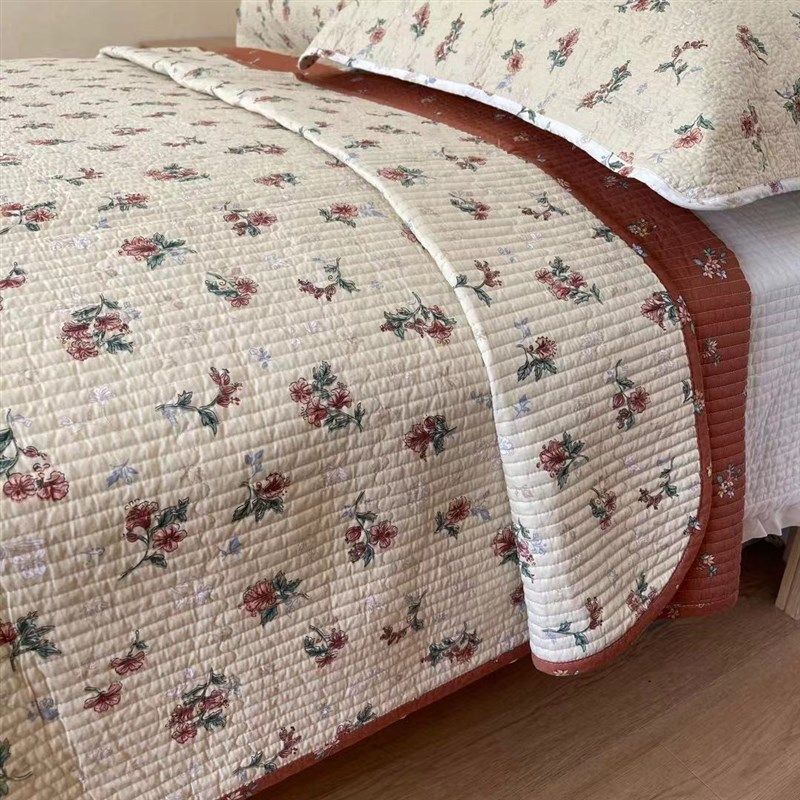 韩式纯棉小碎花清新绗缝夹棉双面水洗床盖床单床垫四季,床上用品,床盖,淘宝优惠券,粉丝福利购,淘宝优惠卷