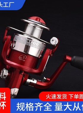 红色NL1000-6000渔线轮鱼轮渔轮鱼线轮钓鱼海竿U轮海钓轮塑料线杯