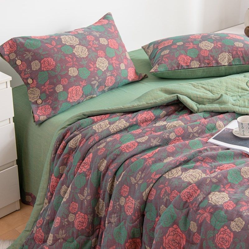 新品A类母婴级色织全棉双层纱布吸湿透气纯棉空调夏凉被三四件套,床上用品,化纤被,淘宝优惠券,粉丝福利购,淘宝优惠卷