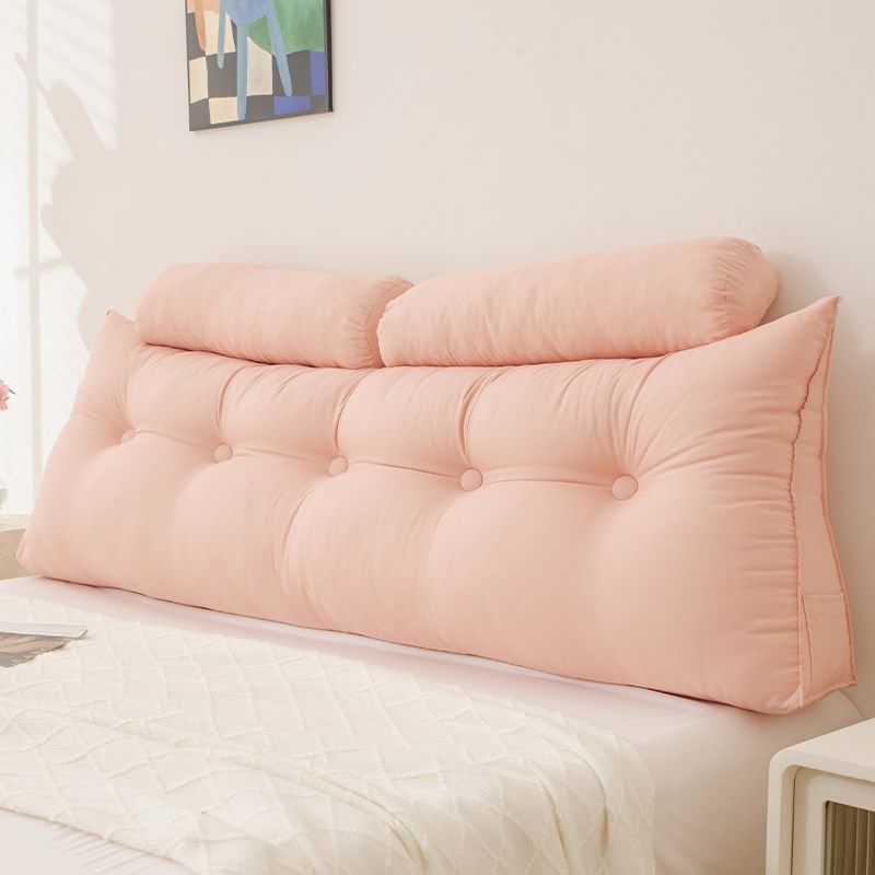 高级感床头大靠垫三角床上靠枕护腰榻榻米靠背浅粉沙发软包拆洗,居家布艺,床头靠垫,淘宝优惠券,粉丝福利购,淘宝优惠卷