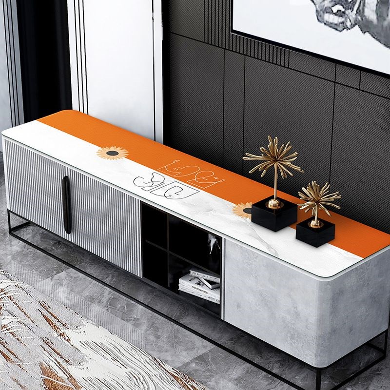 轻奢主义PU皮革电视柜餐桌茶几桌布防水防油家用免U洗餐桌盖布桌