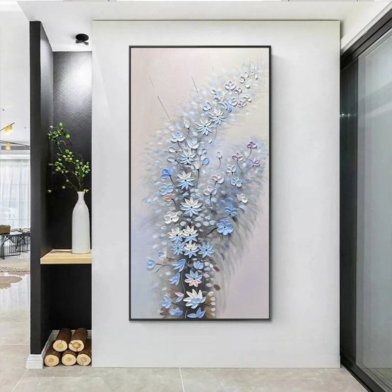 一路生花客厅沙发背景入户玄关装饰画过道艺术挂画