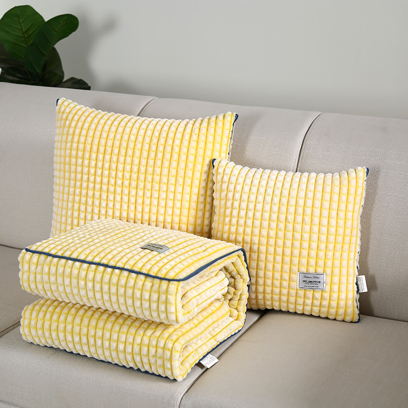 车载抱枕被子二合一加厚牛奶绒纯色靠枕可摺叠办公室两用午睡毛毯,居家布艺,抱枕被,淘宝优惠券,粉丝福利购,淘宝优惠卷