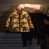 儿童汉服秋冬喜庆男童古风拜年服唐装 宝宝洋气周岁礼服中国风套装