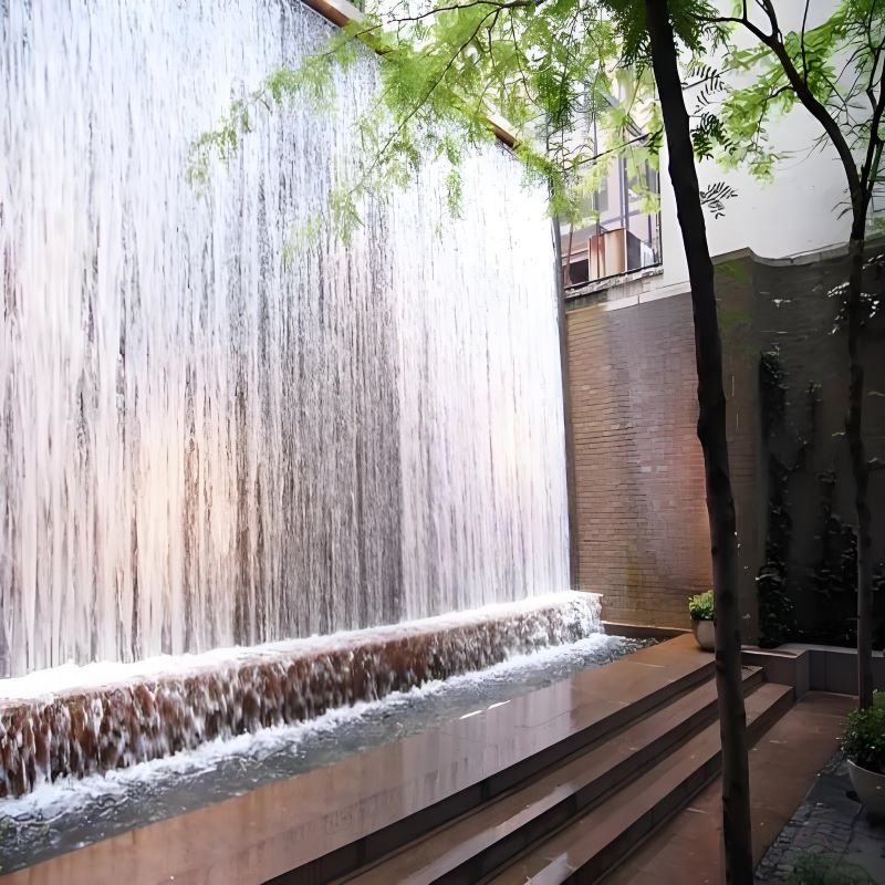 大型室外室内水幕喷泉水幕墙屏庭院流水酒店别墅景观瀑布水帘