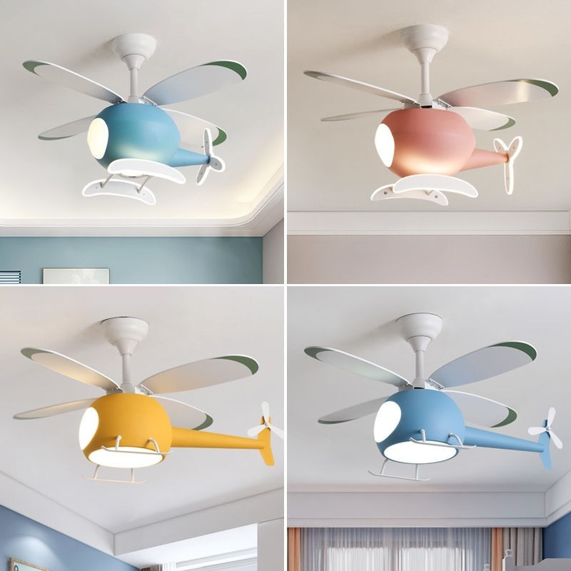 儿童房吊扇灯g风扇灯卧室男孩女孩房间幼儿园电扇灯卡通风扇吊灯