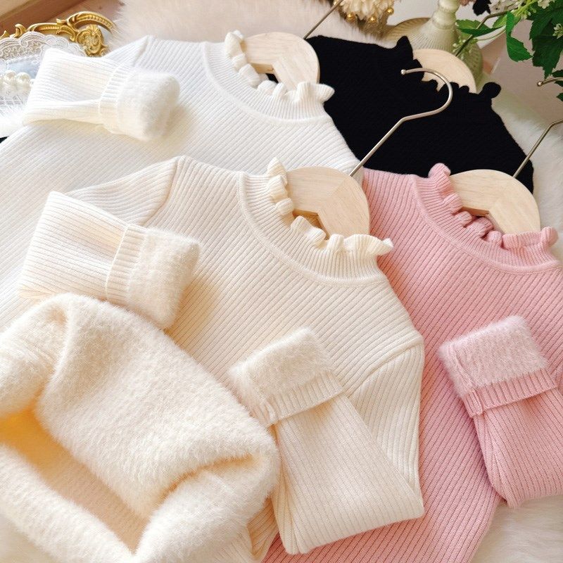 冬季女童软糯一体绒毛衣女宝宝纯色内搭针织衫加厚宝宝套头打底衫,童装/婴儿装/亲子装,毛衣/针织衫,淘宝优惠券,粉丝福利购,淘宝优惠卷