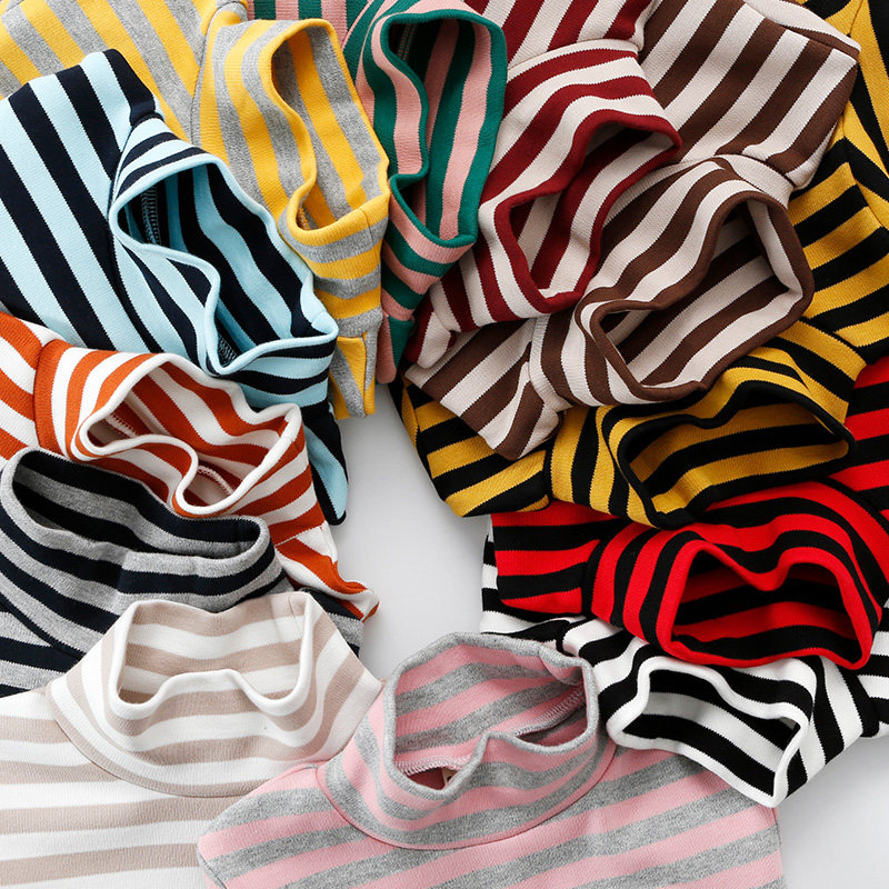 儿童条纹半高领打底衫纯棉长袖t恤春季春秋男童女童中领低领上衣,童装/婴儿装/亲子装,T恤,淘宝优惠券,粉丝福利购,淘宝优惠卷