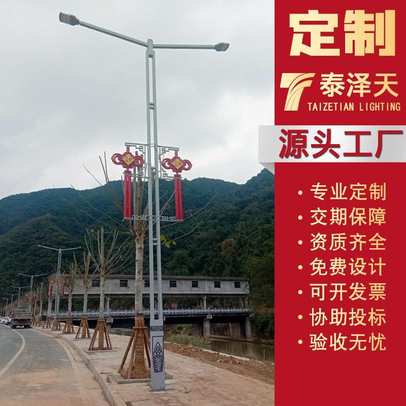 源头厂家定制单臂模组路灯头高杆大功率户外led市电双杆双臂路灯