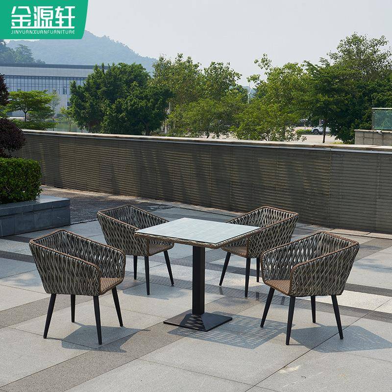 庭院藤编家具桌椅茶桌三件套户外阳台桌椅花园桌椅组合