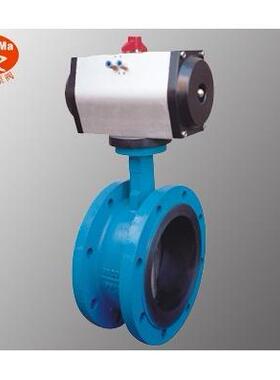 D641XP-10DN150铸铁阀体不锈钢阀板气动法兰蝶阀，法兰气动蝶阀