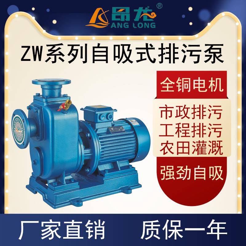 ZW型直连式无堵塞自吸排污泵380v大功率高压排污泵大型抽水泵