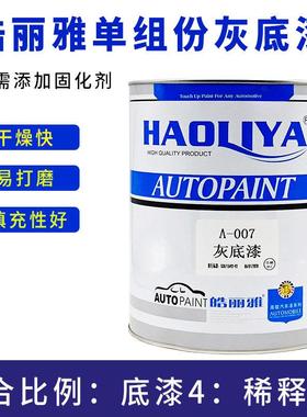 皓丽雅汽车喷漆A007单组份1K苏灰士灰色底漆修复快干金属漆补土4L