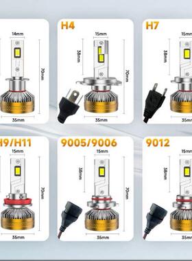 超亮聚光汽车led大灯h1h7h4远近光一体超亮双6铜管灯泡前照灯改装