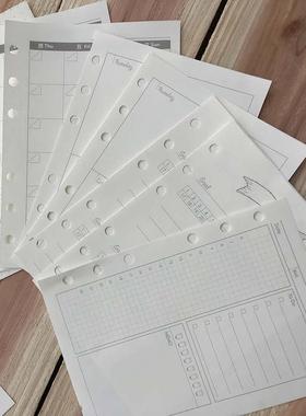 奇葩a6手帐活页纸内芯6孔方格空白横线list月计画手账本活页替芯