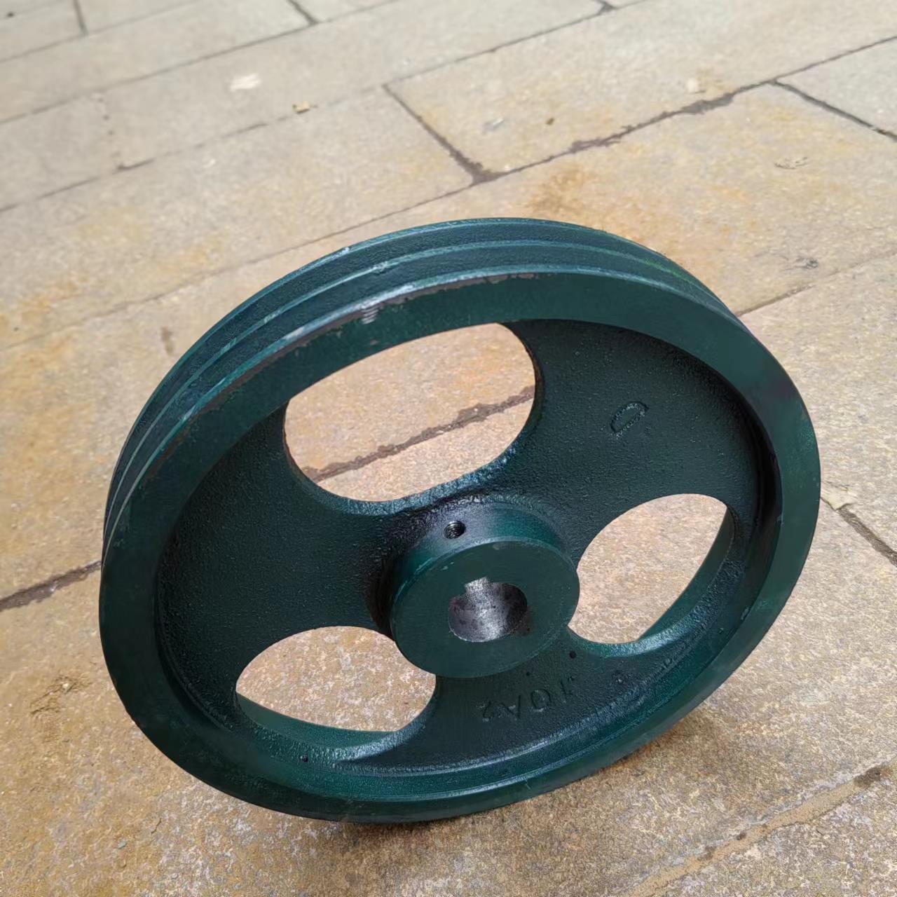 双B加厚空心2B带轮三角皮带盘电机减速机铸铁皮带轮带螺丝孔带轮