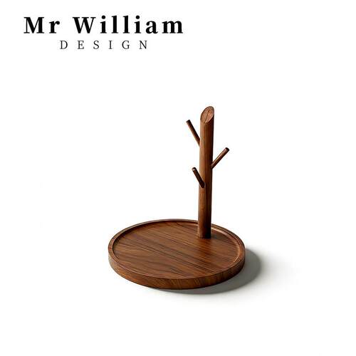 MR William 简约现代实木钥匙收纳盒创意家居桌面置物架收纳层架
