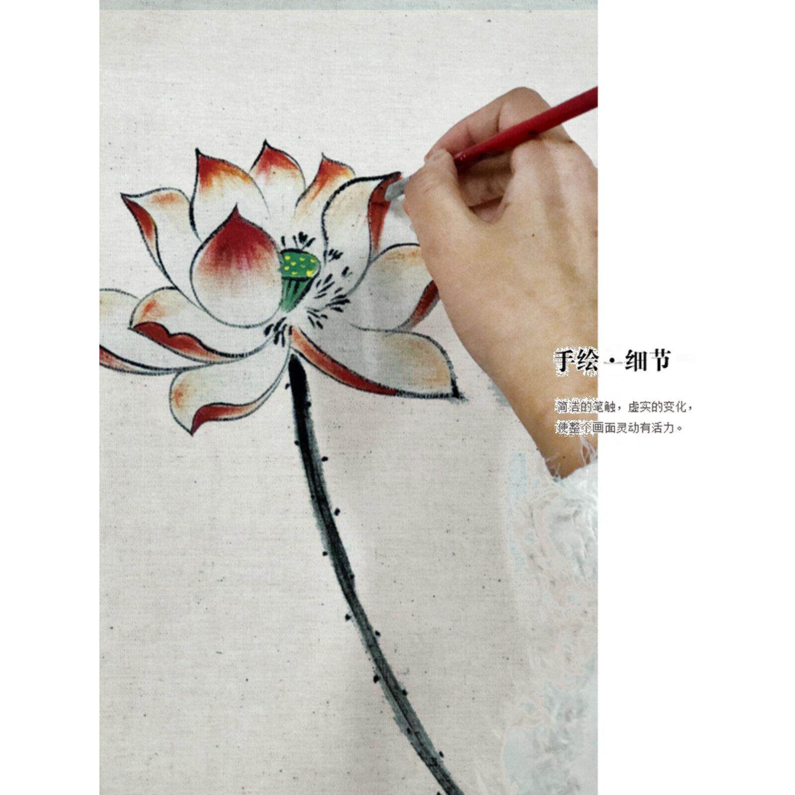 手绘茶盘盖布中国风布艺棉麻茶台防尘布茶具多用长方形盖巾遮灰尘