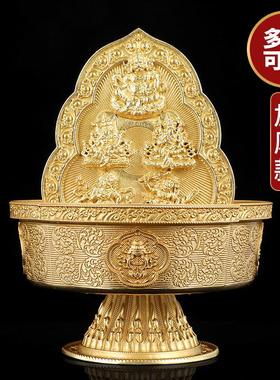 加厚黄铜水陆供财神佛像摆件五姓红黄白绿黑财宝天王八吉祥供水杯