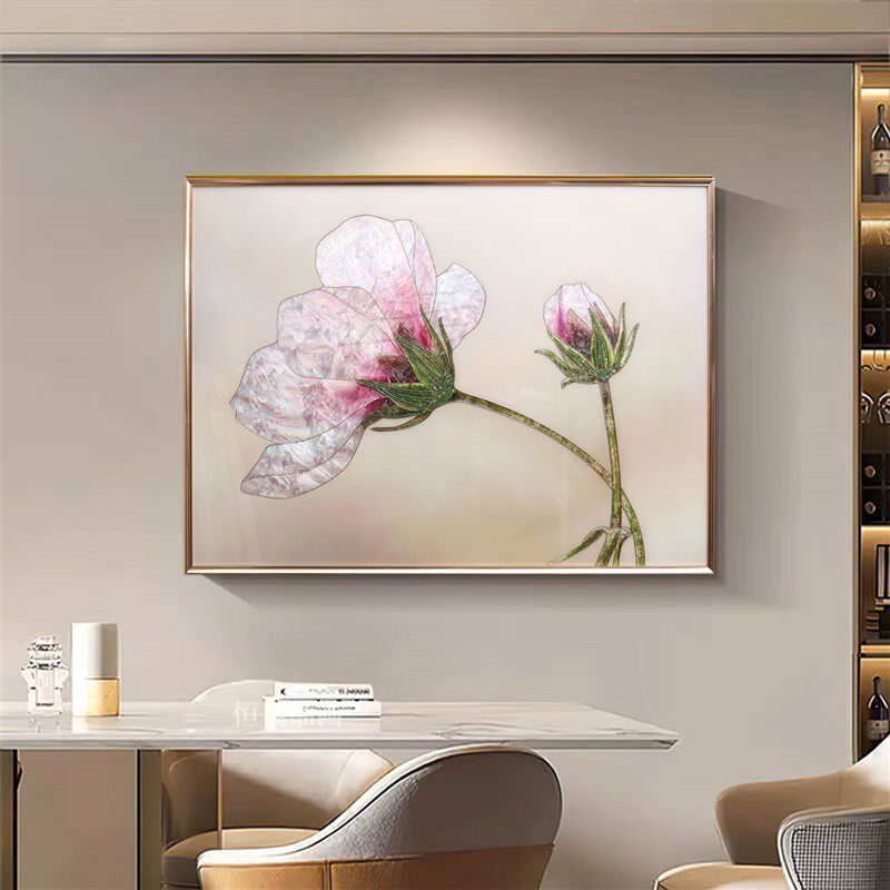 法式餐厅高端装饰画纯手工珐琅彩挂画饭厅餐边柜背景墙画客厅壁画