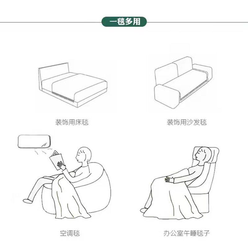 MUMI ins风北欧办公室午睡沙发毯空调毯针织小毯子披肩盖毯床尾毯