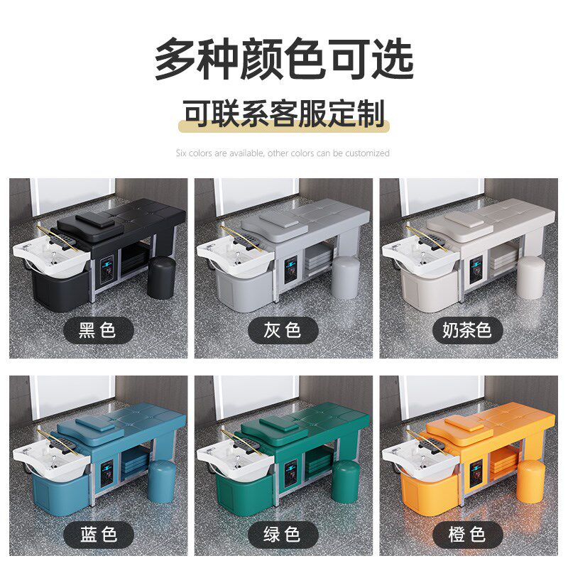 热卖陶瓷盆钢架泰式头疗床洗头床水循环熏蒸理发店发廊美容院专用