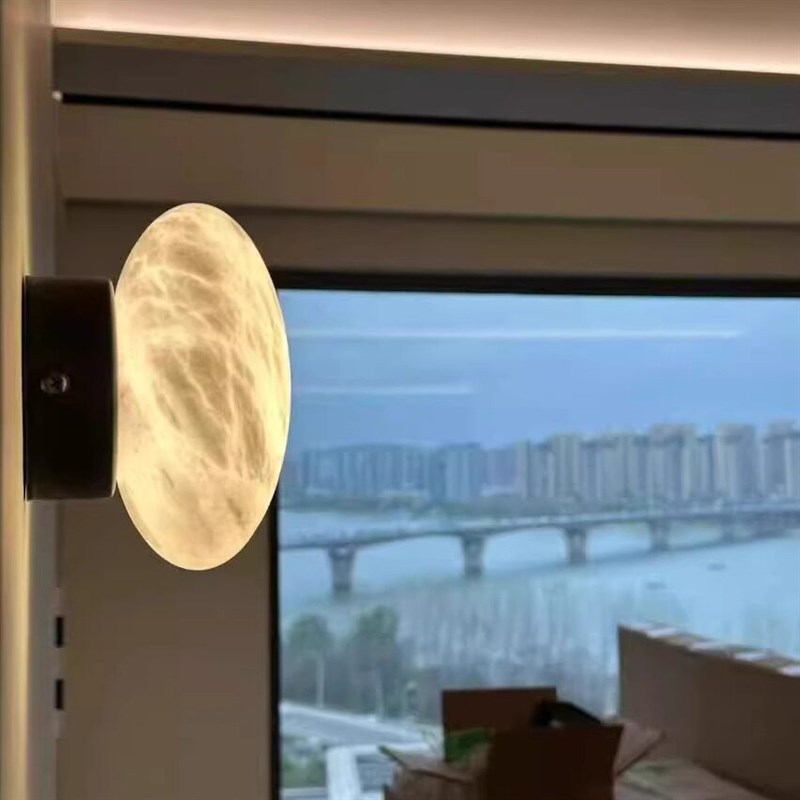 北欧云石卧室床头小吊灯客厅复古背景墙灯具中古简约艺术民宿灯饰