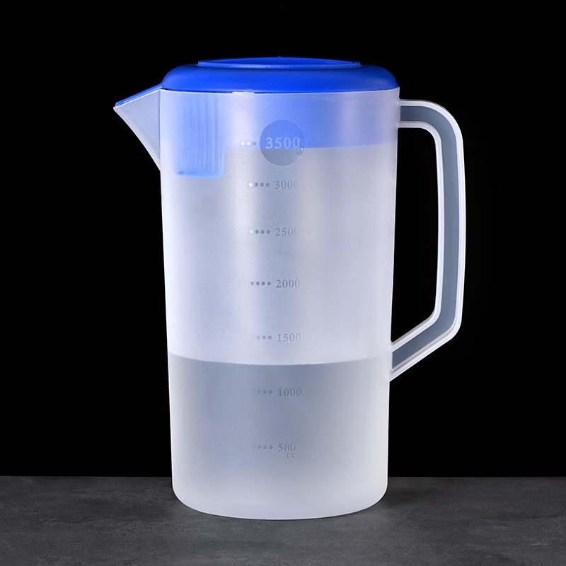 扎壶塑料果汁壶冷水壶耐高温PP带刻度量杯5L大容量奶茶店泡茶桶