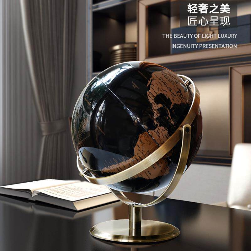 创意轻奢中英文地球仪摆件客厅办公桌地理教学用品多语言工艺品