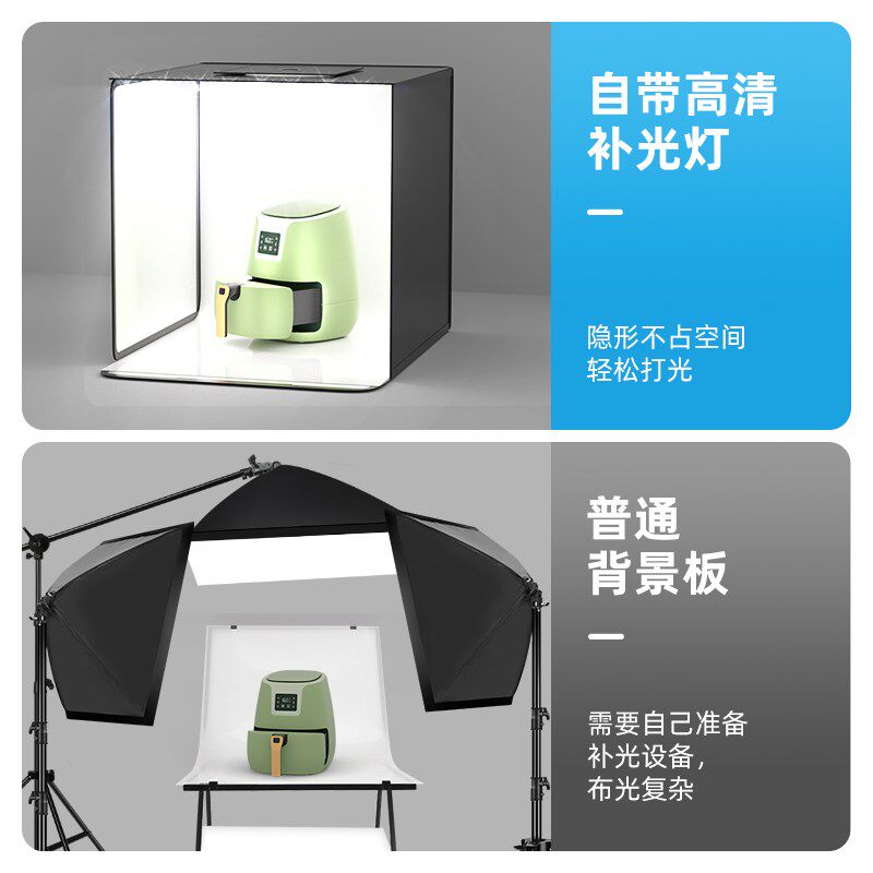 【电商专用】高清摄影棚小型拍照灯箱产品静物白底拍摄道具专业折