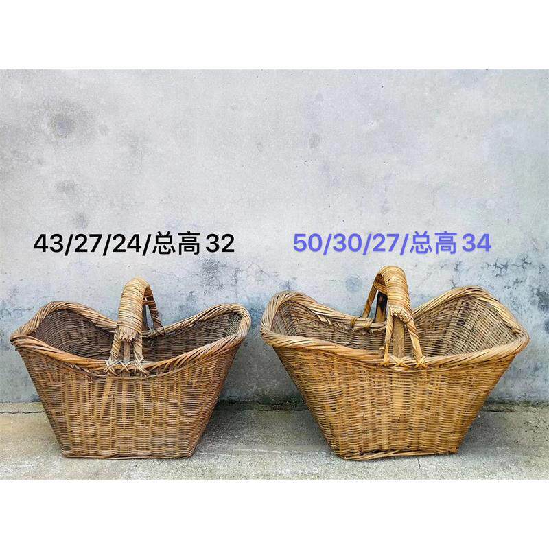 民俗怀旧老物件老竹篮竹编篮子柳编篮子柳条筐古镇景区民宿装修品