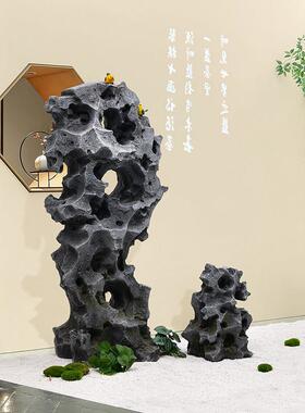 仿真太湖石装饰摆件玻璃钢假山造景室内楼梯下景观拍摄道具石组合
