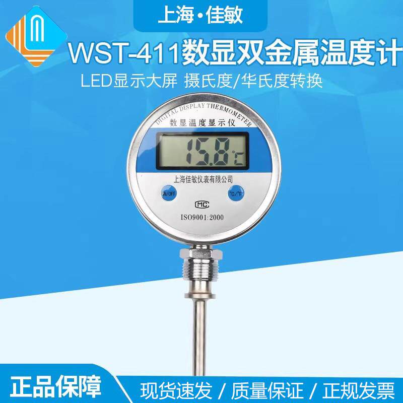 WSS WST/DTM-411数显双金属温度计/工业高精度数字式温度表 径向